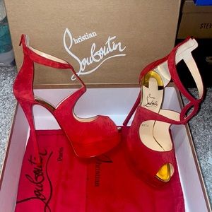 Christian Louboutin Rosie Alta Red Suede Heels